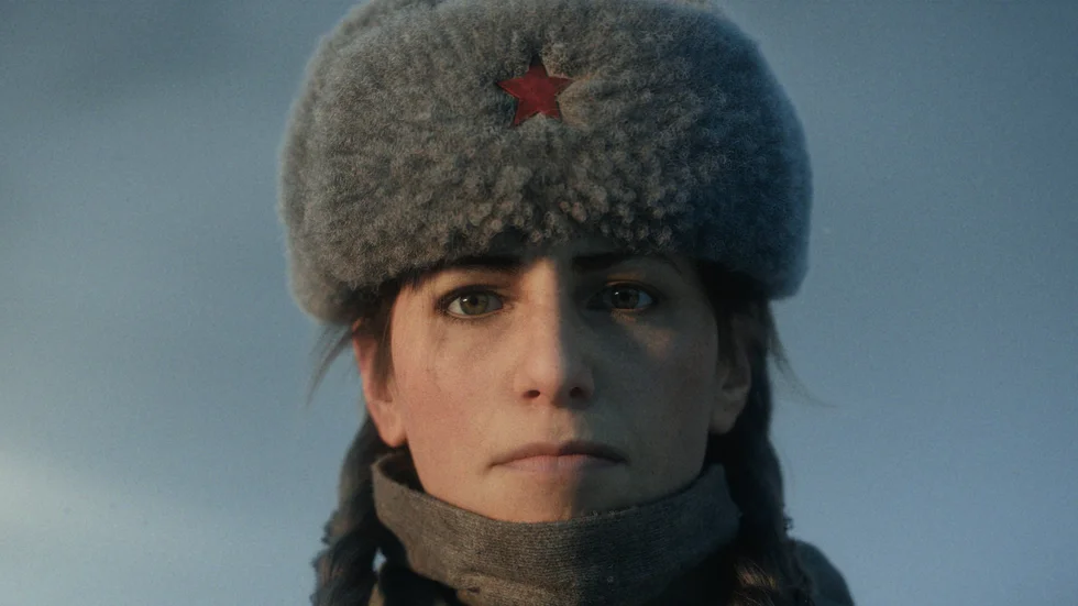 Polina Petrova är en av huvudrollerna i kampanjläget i nya "Call of duty: Vanguard", inspirerad av verklighetens prickskytt Ludmila Pavlitjenko. Pressbild.