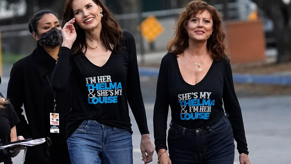 Geena Davis och Susan Sarandon som spelade Thelma och Louise i filmen från 1991. Filmen fyllde 30 år 2021.