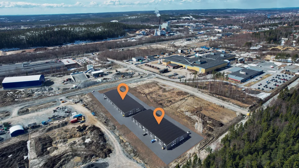 Här på Hedensbyns industriområde ska Egenlokals två nya industriradhus uppföras.