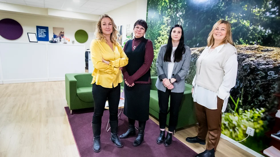 De fyra kvinnorna på Fonus i Luleå: Malin Franzén, Annica Kauppi, Carolina Ekholm och Katrin Grönlund.