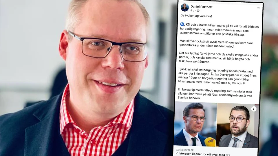 Daniel Portnoff (M) hoppas att ett avtal med SD innan nästa val ska flytta fokus från politiskt spel till politiska sakfrågor.