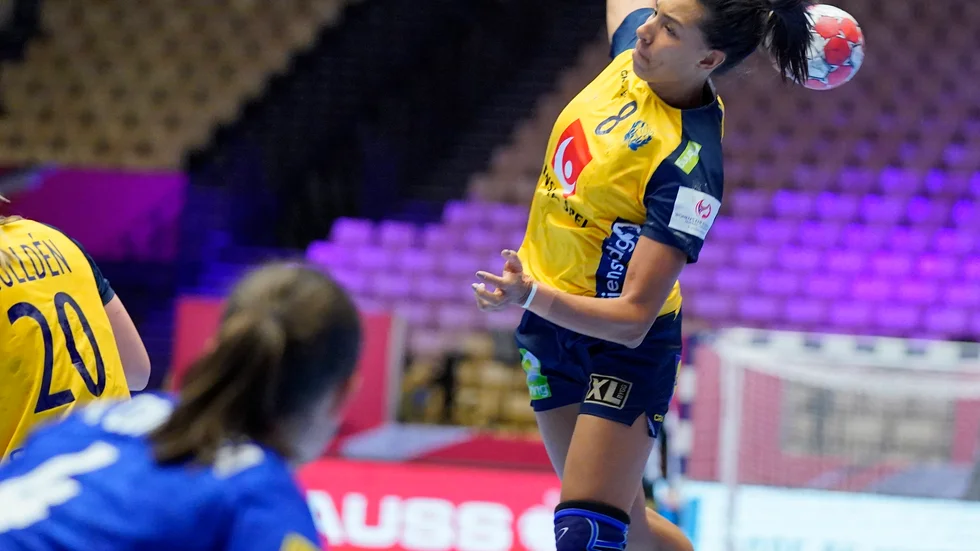 Sävehofs Jamina Roberts var med i landslaget som mötte Ukraina i lördags. Arkivbild.