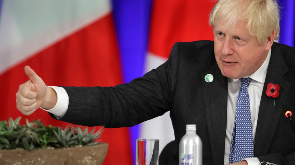 Den brittiske premiärministern Boris Johnson tog domedagsklockan till hjälp för att poängtera allvaret i de pågående klimatförändringarna.