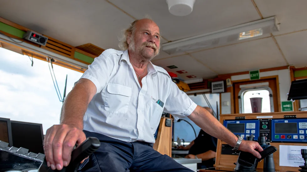 Bjarne Winarve, kapten på en av färjorna, upplever att trycket på färjan är lika högt som alltid. "Vi kör med full kapacitet" berättar han. 