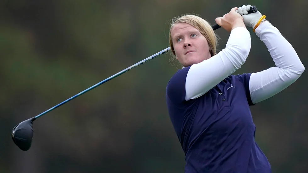 Golfamatören Ingrid Lindblad under US Open i december förra året. Arkivbild.