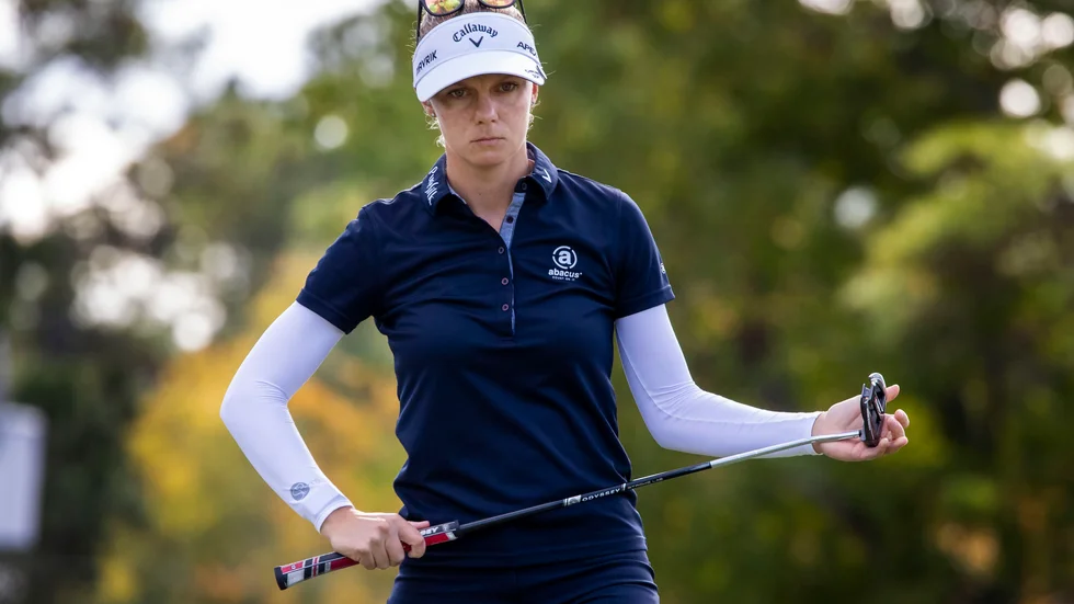 Madelene Sagström hade det tungt på Pebble Beach.