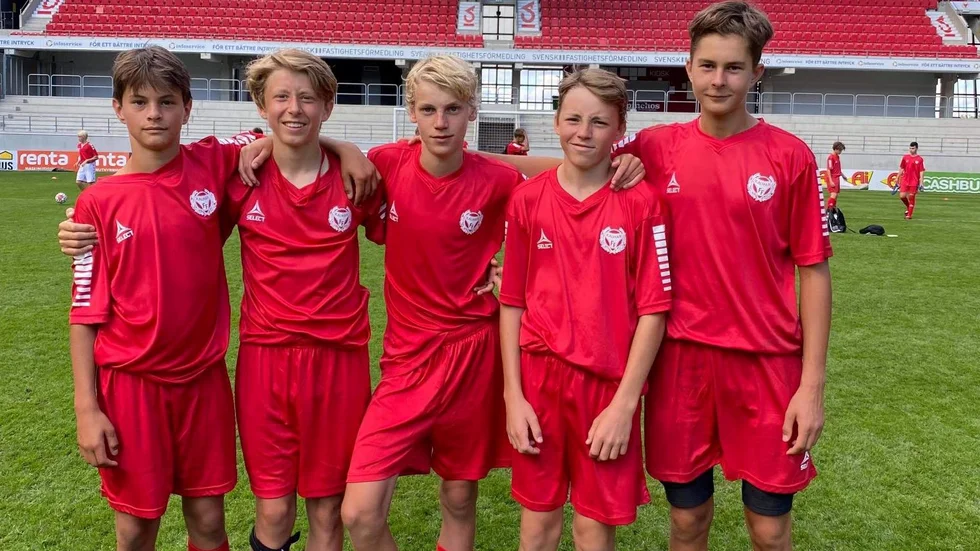 Från vänster: Olle Persson, Adam Persson, Sven Lundevaller, Theo Jansson och Ludwig Karlsson.