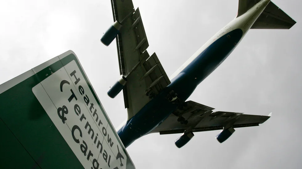 Runt 150 djur som evakuerats från Afghanistan har landat på Heathrowflygplatsen i London. Arkivbild.