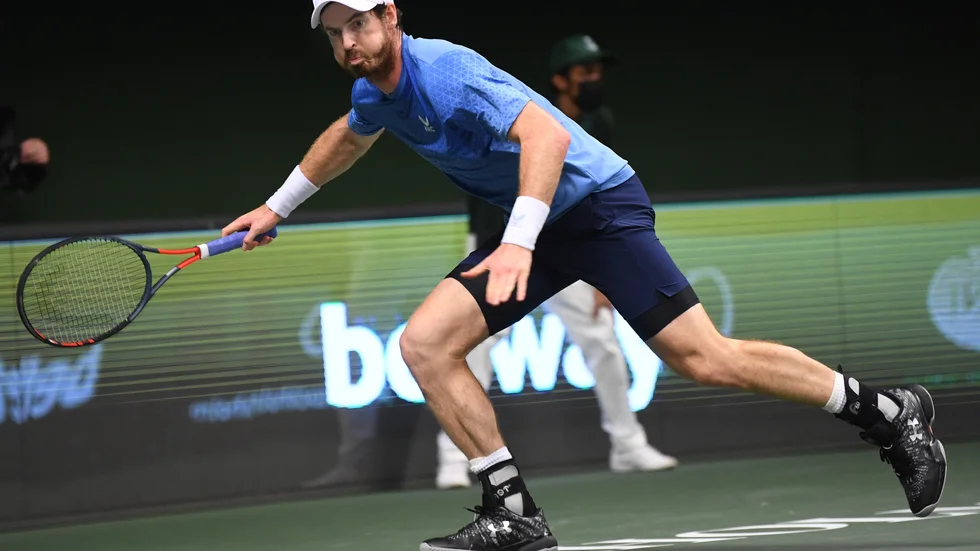 Andy Murray i sin första Stockholm Open-match.
