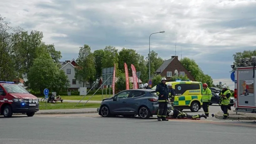 Olyckan inträffade strax efter klockan 13 på torsdagen. Foto: Ann-Christine Holmgren. 
