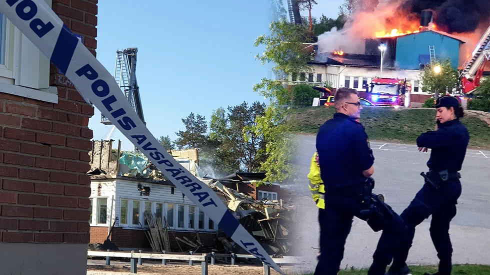 Polisen utreder grov mordbrand vid Furuparkskolan.