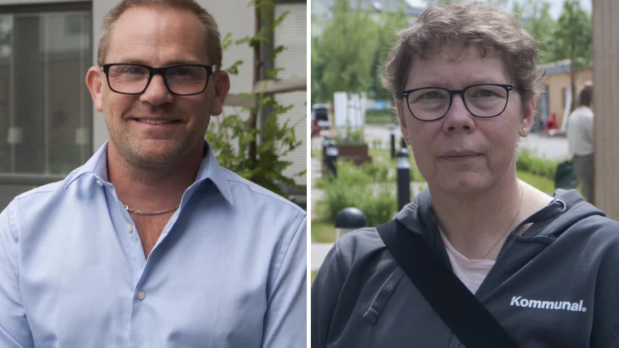 Mattias Carlsson, verksamhetschef inom åldreomsorgen i Nyköpings kommun, och Mona Larsson Törnqvist, förtroendevald i fackförbundet Kommunal, är både delar av projektet för likvärdiga scheman inom äldreomsorgen.