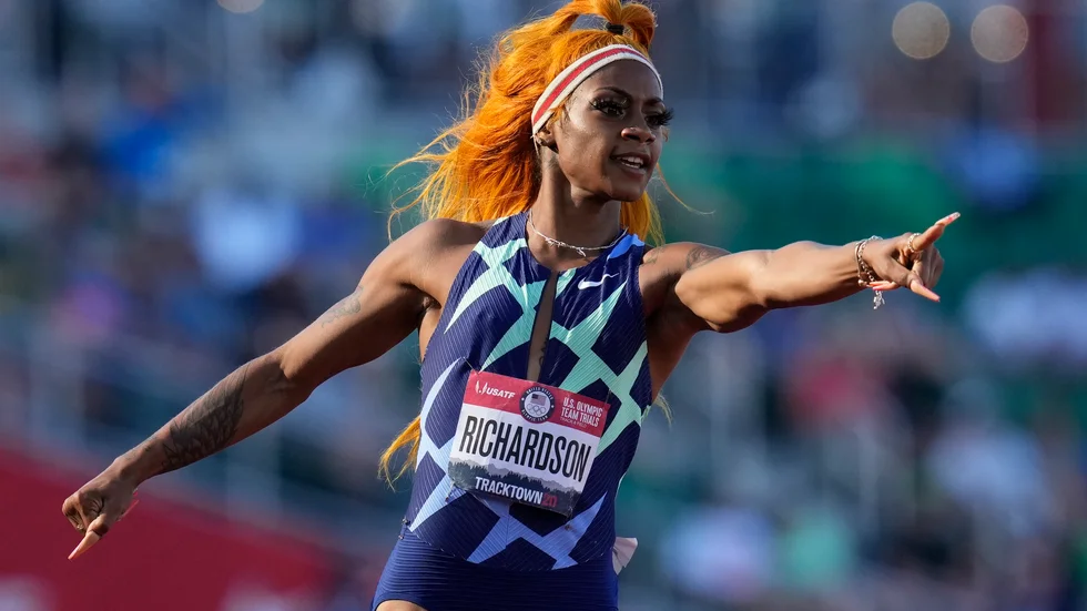 Sha'Carri Richardson vann 100 meter på USA:s OS-uttagningar i Eugene i juni.