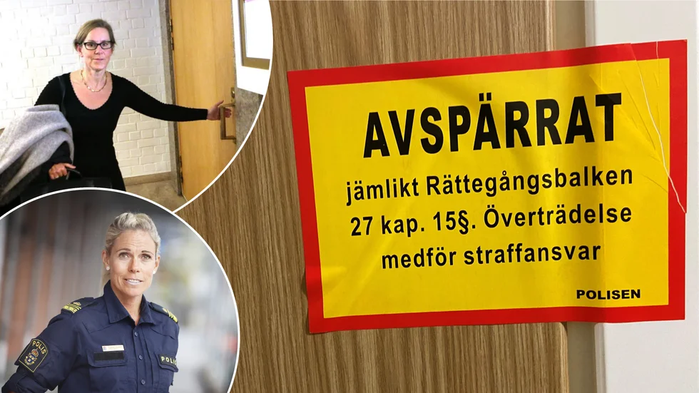 Vice chefsåklagare Charlotta Tanner utreder, igen, misstankarna om ett mord i centrala Strängnäs i slutet av 2021. På bilden syns även Elenore Ingårda, chef för polisens grova brott-enhet.