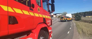 Trafikolycka utanför Åker – skåpbil voltade