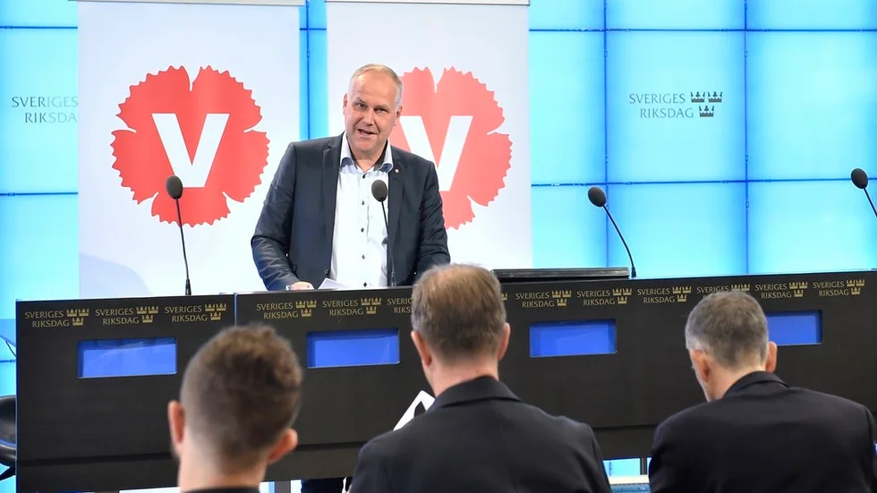 Trots Jonas Sjöstedts mycket besvikna uppsyn 2014 när det stod klart att Vänsterpartiet inte skulle få ingå i Stefan Löfvens regering går det med facit i hand säga att Vänsterpartiet varit vinnaren i den rödgröna minoriteten. FOTO: ALEXANDER LARSSON VIERTH/TT