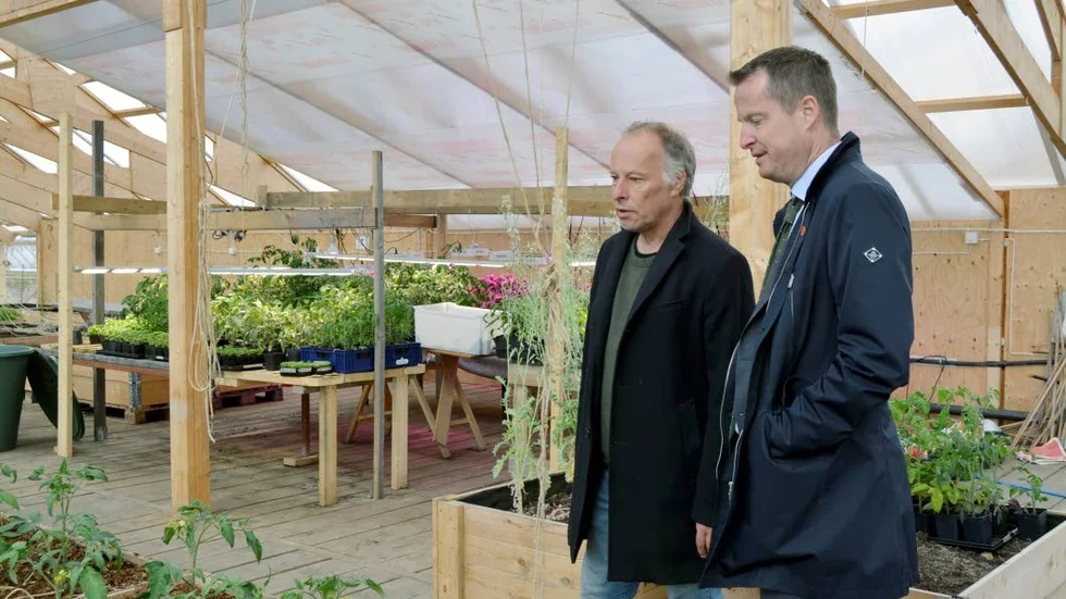 Här blir tomaterna till "rödgrön röra", berättade Johan Ehrenberg för Anders Ygeman.