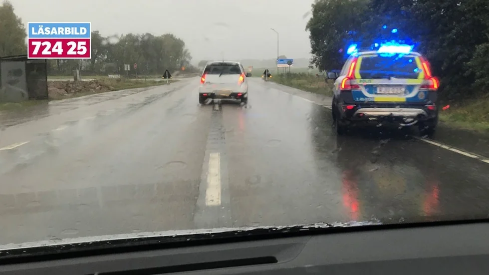 Olyckan inträffade strax efter klockan 17 på torsdagen. Bilden är tagen en stund senare.
