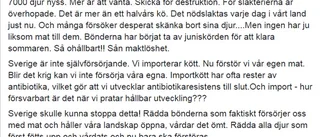 Christel startade upprop på Facebook: "Mitt hjärta klappar för lantbruket"