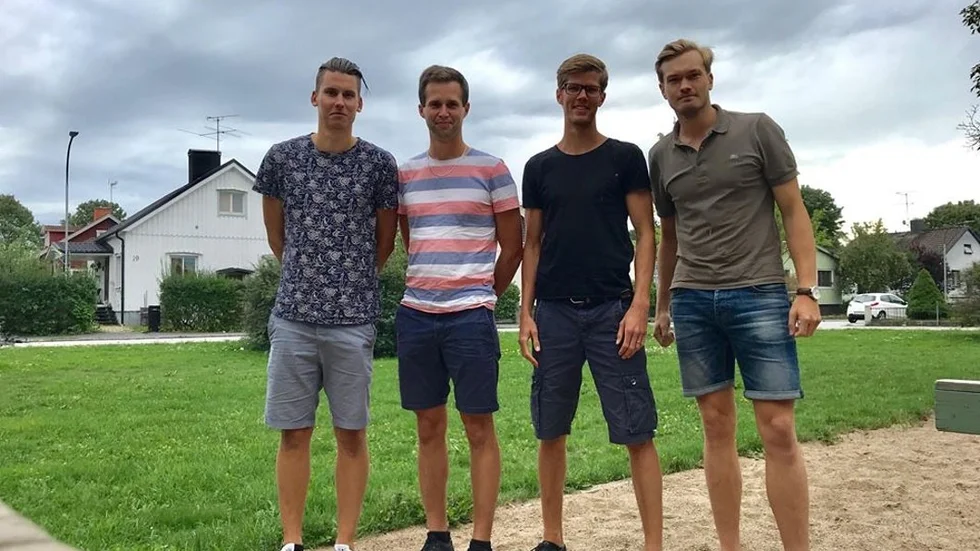 Från vänster: Erik Johansson, Pontus Buskas, Viktor Högberg och Tobias Mellstrand.