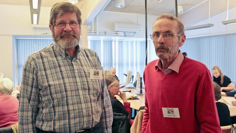 Lars-Erik Pettersson och Christer Ståhl från Eskilstuna-Strängnäs släktforskarförening.