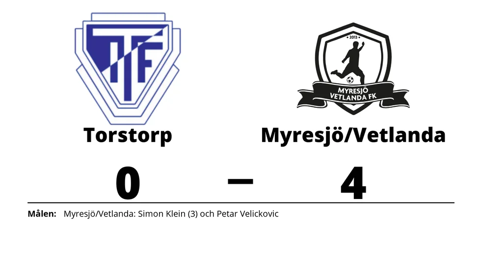 Torstorps IF förlorade mot Myresjö/Vetlanda FK