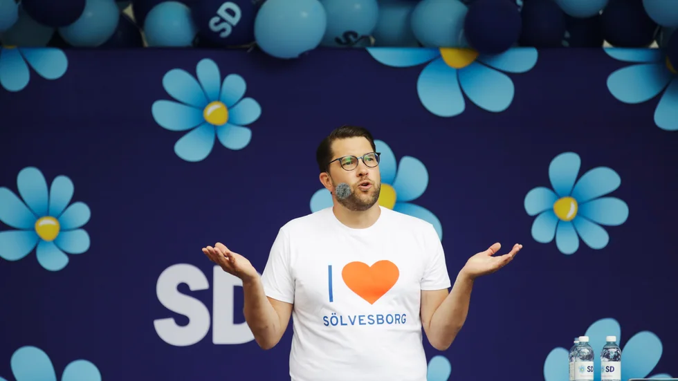 En saga är något som är påhittat. Precis som Jimmie Åkessons sagotal den 6 juli, skriver insändarskribenten. Bilden är från Almedalsveckan 2019.