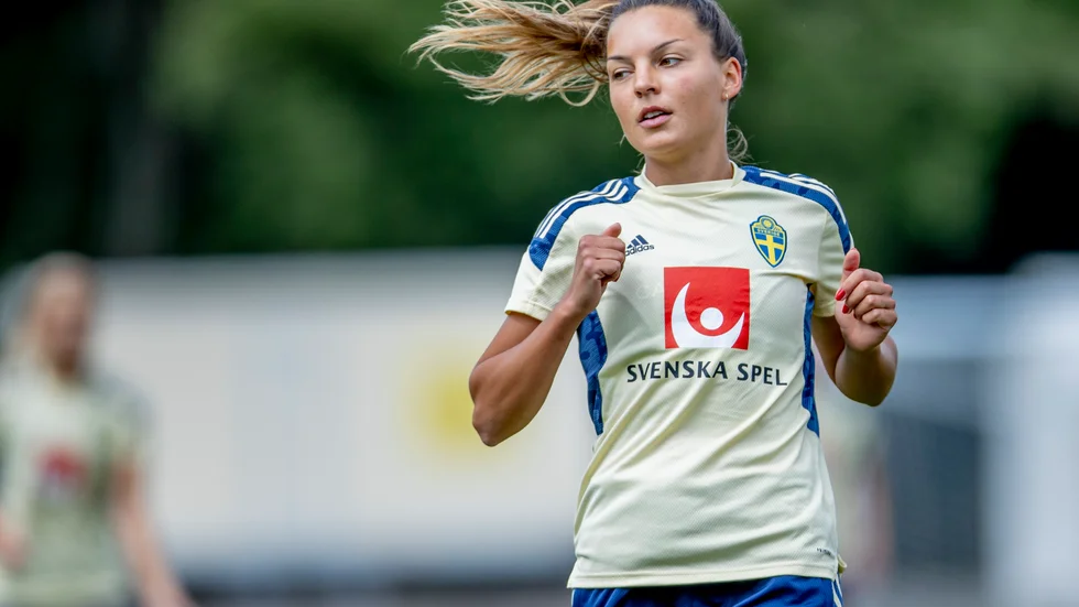 Johanna Rytting Kaneryd under en träning på Sveriges EM-bas Carden Park. 25-åringen gör sitt första stora mästerskap med A-landslaget.