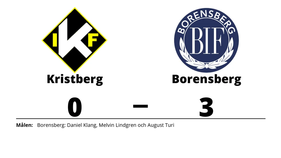 Kristbergs IF förlorade mot Borensbergs IF