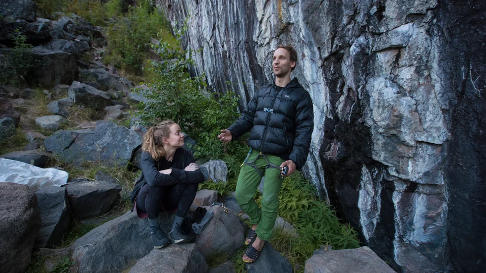 Anna Ellonen, 33, och sambon Tuomas Koski, 31, hade kört ändå från Åbo i Finland för att klättra på berget Snipen i Niemisel. 