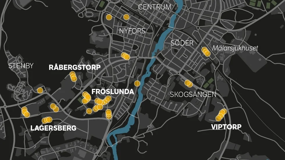 Områdena kring Fröslunda drabbas av näst flest bilbränder i Eskilstuna.