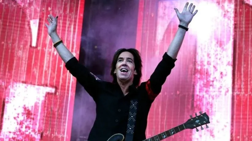 Per Gessle förra gången Gyllene Tider spelade på Stångebrofältet.