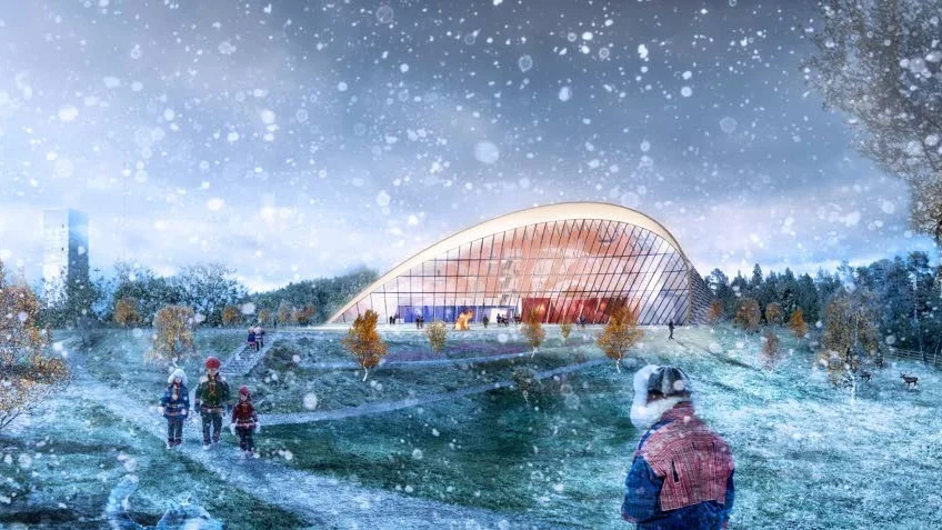 Oklart. Så här var det tänkt att det skulle se ut när sametingets parlamentsbyggnad är färdig. Nu ska styrelsen utreda alternativa placeringsorter för parlamentsbyggnaden, utöver Kiruna.