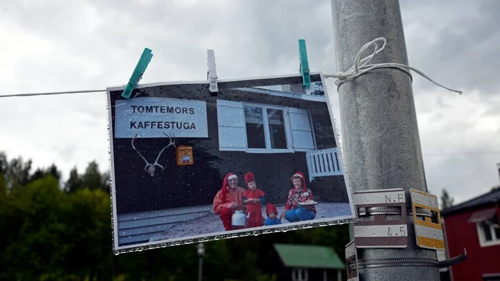 Foto på lina. Matarengivägen i Övertorneå.