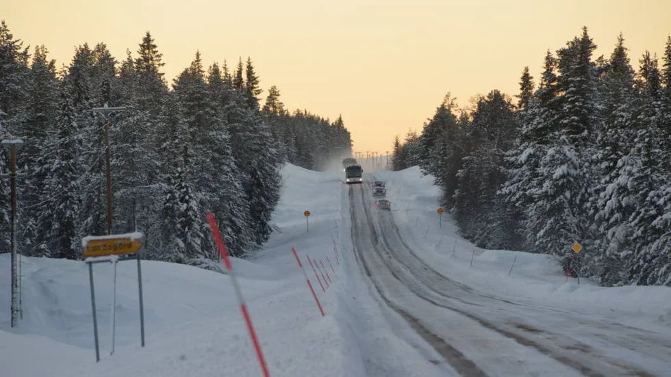 Europaväg. Skellefteå, Arjeplog och Arvidsjaurs kommuner lobbar för att väg 95 ska klassas upp till en Europaväg. (Arkivbild)