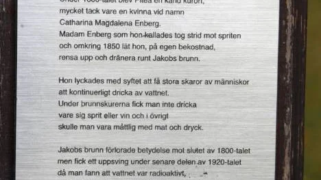 Jakobs brunn är en av de kulturplatser i Piteå stad som ansetts värd en kulturskylt.