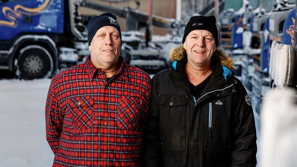 Lassbyns Åkeri AB. Bertil och Bo-Sture Andersson. Tredje brodern Anders ej med på bilden.