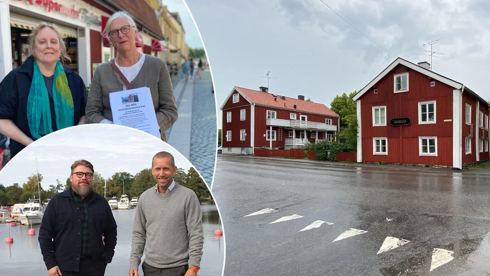 Barbro Svensson Sjöberg och Joyce Westerbergs namninsamling har pågått i drygt två månader, såväl digitalt som analogt. 1 200 underskrifter mot en eventuell rivning av Djurgårdsporten (till höger i bild) och Wik lämnas på torsdagen till kommunalråden Anders Härnbro (S) och Jacob Högfeldt (M). Arkivbilder.