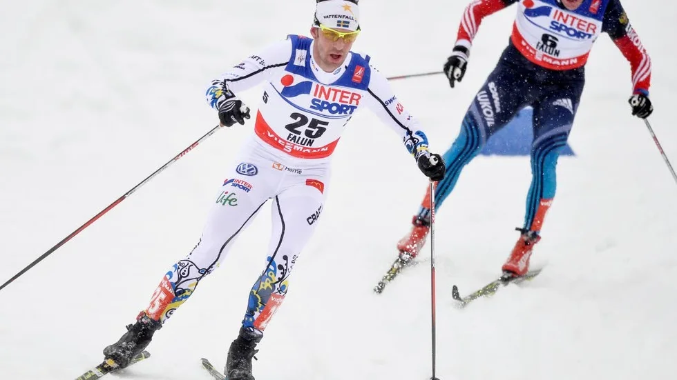 Sista starten. Anders Södergren gjorde första och sista starten i VM på femmilen i Falun.