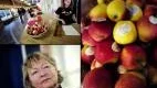 LOCKA YNGRE VÄLJARE. Celina Falk (övre bilden) är projektanställd av Luleå stift för att få få ungdomarna att gå och rösta i kyrkovalet. Tillsammans med universitetsprästen Birgitta Simma (undre bilden) bjöd hon studenterna vid universitetet på äpplen med reklam om kyrkovalet. Foto: LINDA WIKSTRÖM