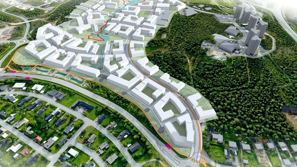 Från luften. Flygvy över Kronandalen. Nu ska kommunen och Galären tillsammans ta fram ett förslag till ett nytt stadsdelscentrum.