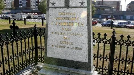 Den Sohlbergska graven på kyrkogården intill kyrkan i Piteå. I död- och begravningsboken finns noterat "ilandförda från ångaren Haparanda".
