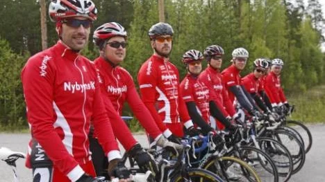 Nybyns IK har cirka 45 medlemmar och är sannolikt länets största cykelklubb. Nio av dem backade inte för dagens kylslagna väder.