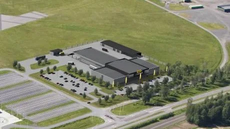 vid arenan. Pon mining har köpt 40.000 kvadratmeter mark vid Boden arena. Anläggningarna kommer att vara kring 4.500 kvadratmeter stora. Bygget inleds så fort de har fått bygglov. I maj 2013 ska produktionen av komponentrenovering av gruvmaskinerna vara igång.Foto: Lasse Johansson