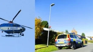Ett 20-tal poliser plus helikopter spanade efter tjuvar på tisdagsförmiddagen.