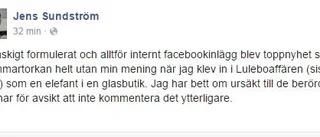 Sundström ber om ursäkt