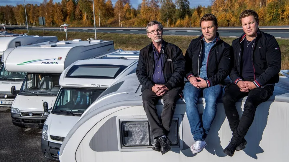 Norrkust Caravan från Kalix är årets vinnare av Gasellpriset i Norrbotten. Här är ägarna Kari Korkala och sönerna Marko Korkala och Anssi Korkala.