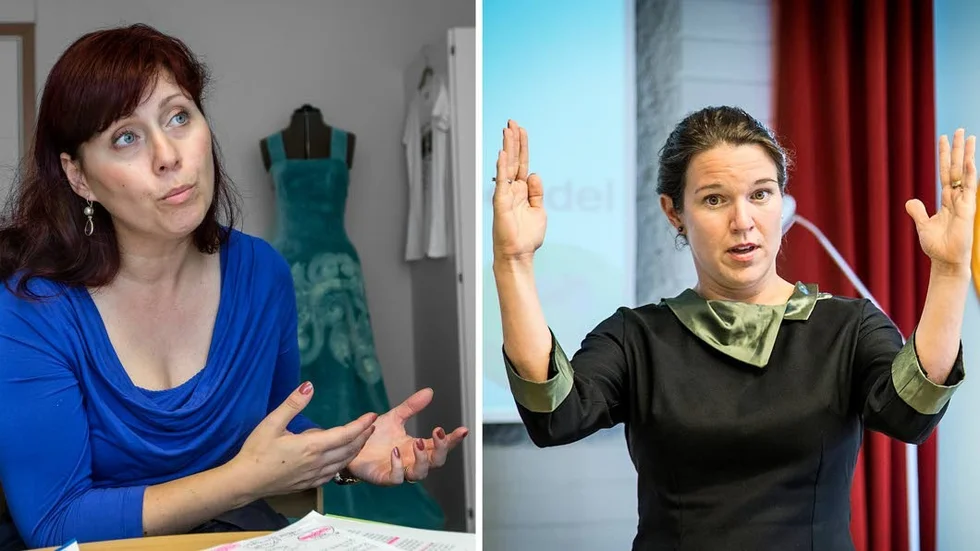 Vivanne Macdisi (S) och Lina Nordquist (L) är oense om vems ansvar det är att få kontroll på sjukhusets ekonomi.