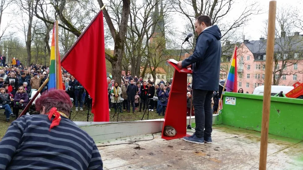 Tobias Smedberg, det nya toppnamnet inom Vänsterpartiet i Uppsala, sa att förmögenhetsklyftorna i samhället måste minska.