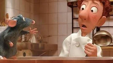 Råttan Remy och kocklärlingen Linguini kokar ihop en plan för att bli det bästa matlagande teamet i Paris i den animerade Råttatouille.